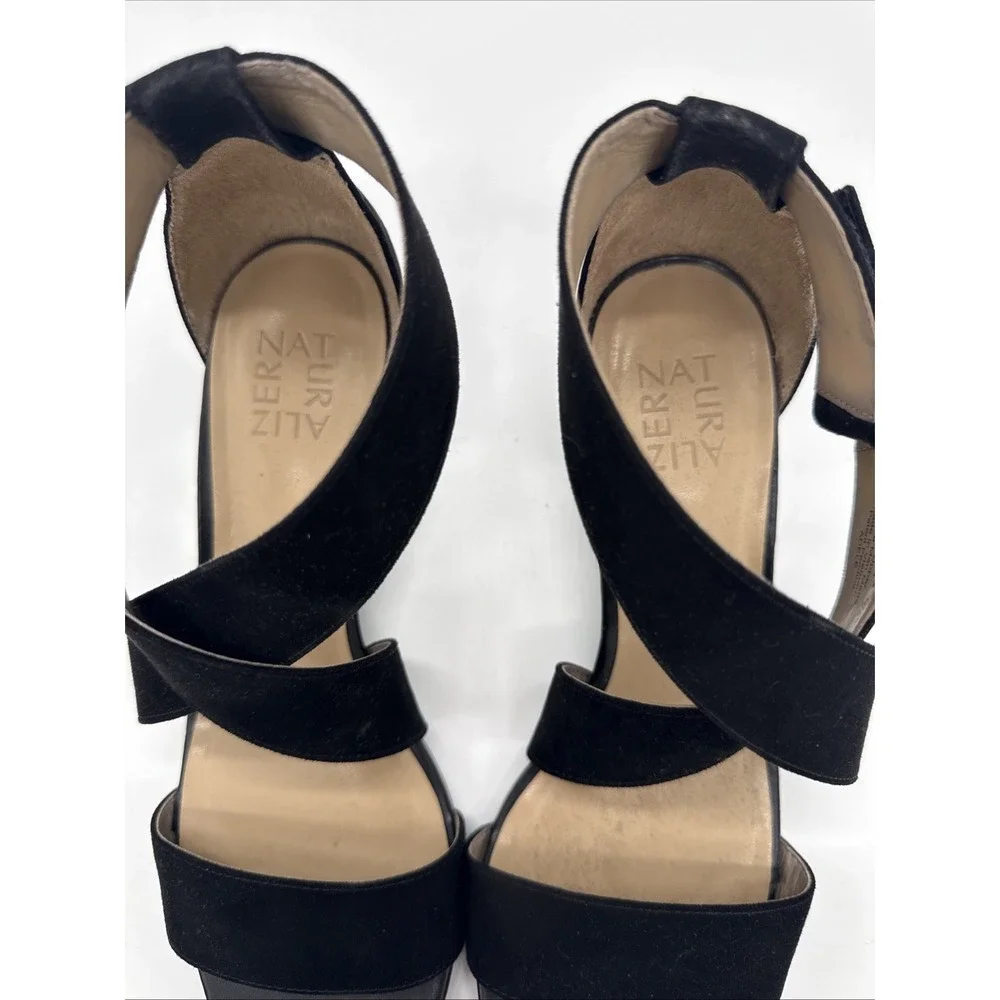 Naturalizer Adele Faux Suede Sandals Shoes -  Size 9 M - Black